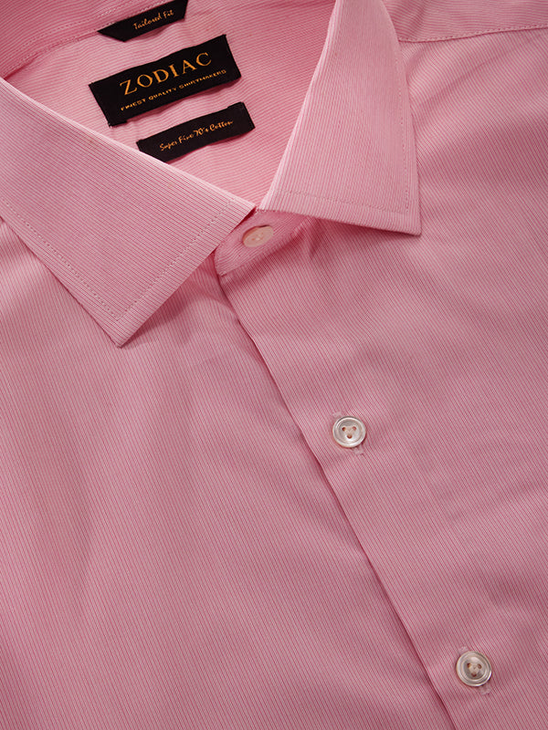 Cricoli Pink Striped Half Sleeve Tailored Fit Classic Formal Super Fine Cotton Shirt