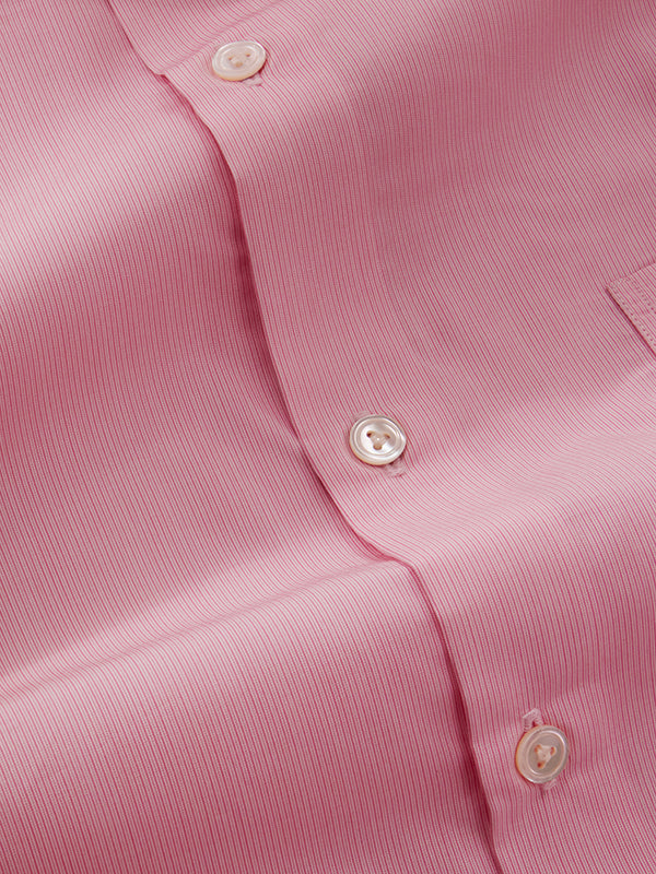 Cricoli Pink Striped Half Sleeve Tailored Fit Classic Formal Super Fine Cotton Shirt
