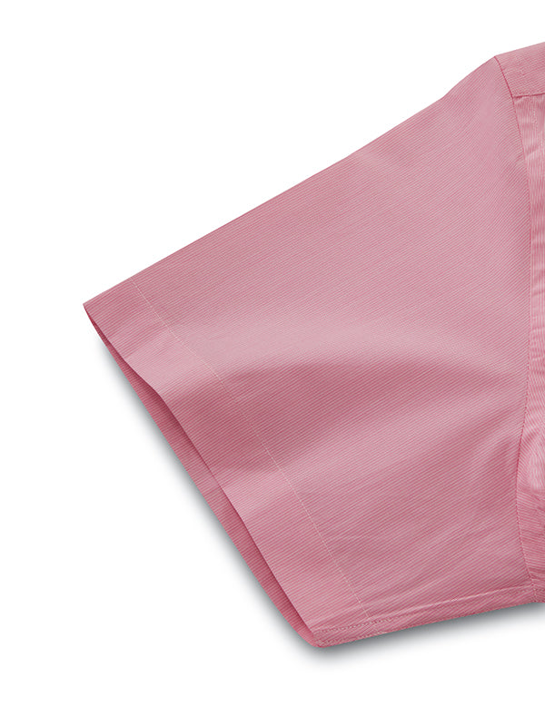 Cricoli Pink Striped Half Sleeve Tailored Fit Classic Formal Super Fine Cotton Shirt