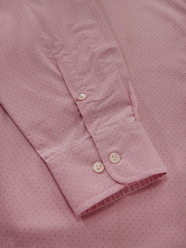 Cricoli Pink Solid Full Sleeve Single Cuff Tailored Fit Classic Formal Super Fine Cotton Shirt