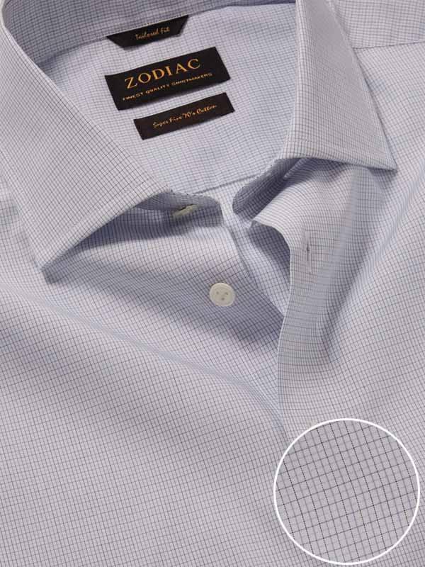 Cricoli Sky Check Full Sleeve Single Cuff Classic Fit Classic Formal Super Fine Cotton Shirt