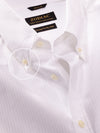 Da Vinci White Striped Full Sleeve Single Cuff Classic Fit Classic Formal Two Ply Mercerized Cotton Shirt