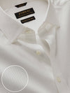 Da Vinci White Striped Half Sleeve Classic Fit Semi Formal Two Ply Mercerized Cotton Shirt