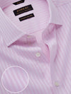 Da Vinci Pink Striped Full Sleeve Double Cuff Classic Fit Classic Formal Two Ply Mercerized Cotton Shirt