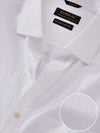 Da Vinci White Striped Full Sleeve Double Cuff Classic Fit Classic Formal Two Ply Mercerized Cotton Shirt