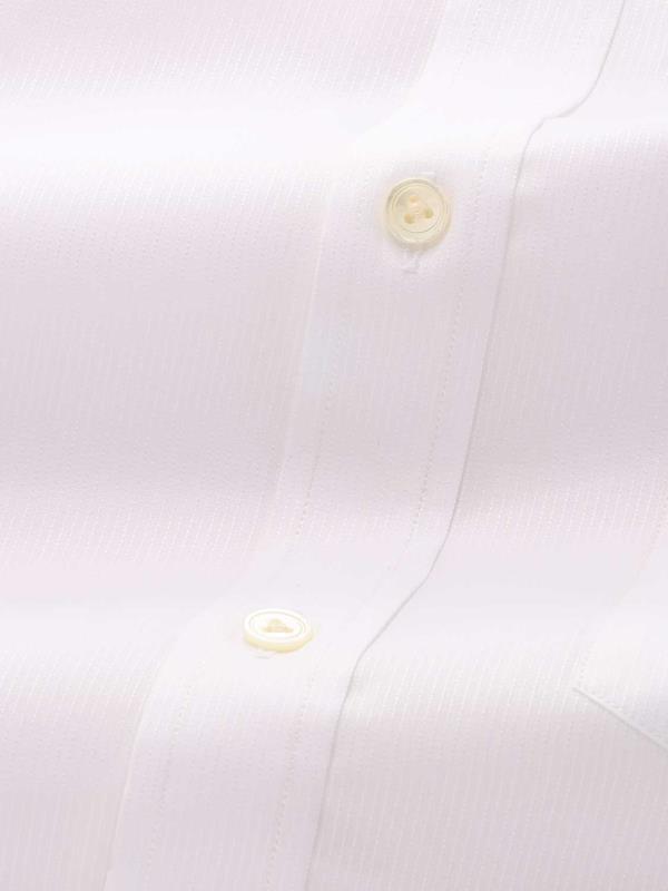 Da Vinci White Solid Full Sleeve Double Cuff Classic Fit Classic Formal Two Ply Mercerized Cotton Shirt