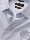 Da Vinci Sky Striped Full Sleeve Single Cuff Tailored Fit Classic Formal Two Ply Mercerized Cotton Shirt