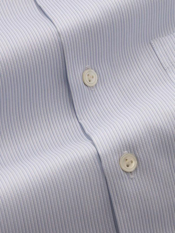 Da Vinci Sky Striped Full Sleeve Single Cuff Tailored Fit Classic Formal Two Ply Mercerized Cotton Shirt