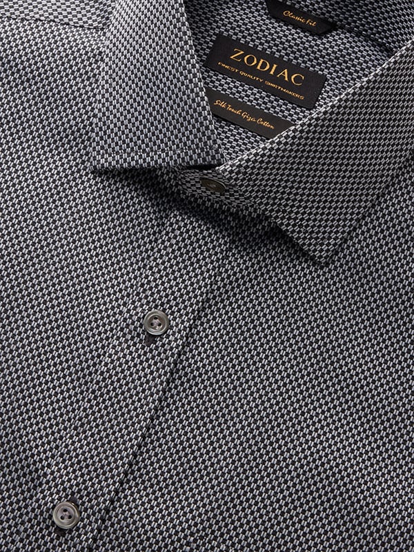 Dolcetto Dark Grey Solid Full Sleeve Single Cuff Classic Fit Semi Formal Dark Silk Touch Egyptian Giza Cotton Shirt