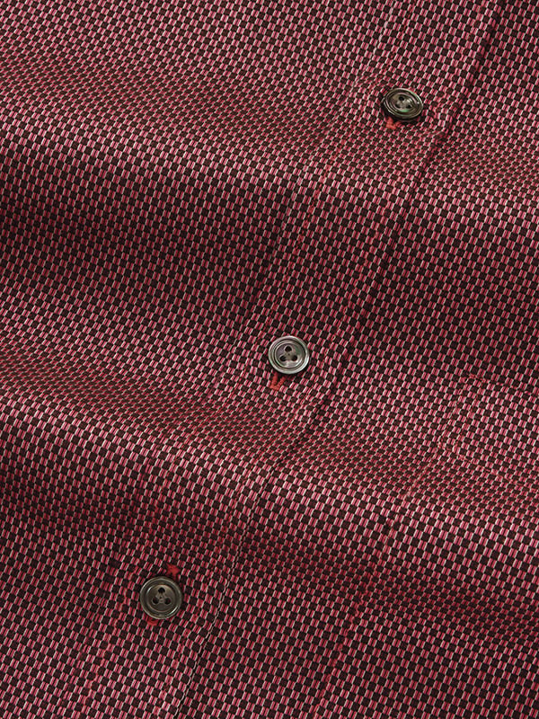 Dolcetto Maroon Solid Full Sleeve Single Cuff Classic Fit Semi Formal Dark Silk Touch Egyptian Giza Cotton Shirt