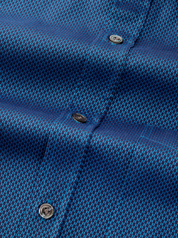 Dolcetto Navy Solid Full Sleeve Single Cuff Classic Fit Semi Formal Dark Silk Touch Egyptian Giza Cotton Shirt
