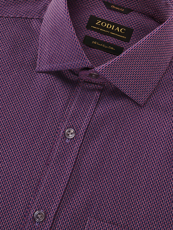 Dolcetto Purple Solid Full Sleeve Single Cuff Classic Fit Semi Formal Dark Silk Touch Egyptian Giza Cotton Shirt