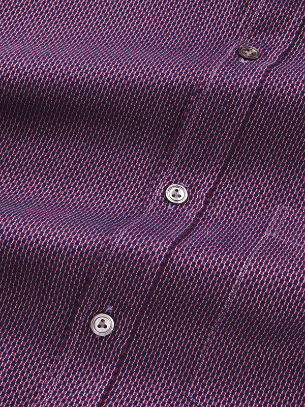 Dolcetto Purple Solid Full Sleeve Single Cuff Classic Fit Semi Formal Dark Silk Touch Egyptian Giza Cotton Shirt