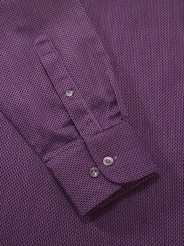 Dolcetto Purple Solid Full Sleeve Single Cuff Classic Fit Semi Formal Dark Silk Touch Egyptian Giza Cotton Shirt