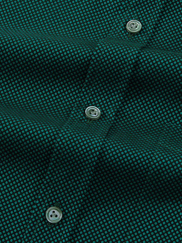 Dolcetto Green Solid Full Sleeve Single Cuff Classic Fit Semi Formal Dark Silk Touch Egyptian Giza Cotton Shirt