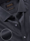 Dolcetto Dark Grey Solid Full Sleeve Single Cuff Tailored Fit Semi Formal Dark Silk Touch Egyptian Giza Cotton Shirt