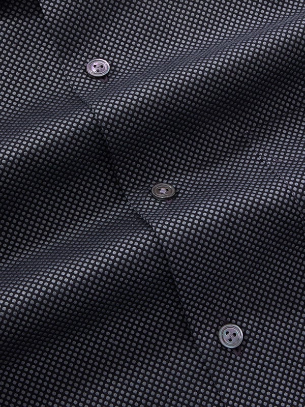 Dolcetto Dark Grey Solid Full Sleeve Single Cuff Tailored Fit Semi Formal Dark Silk Touch Egyptian Giza Cotton Shirt