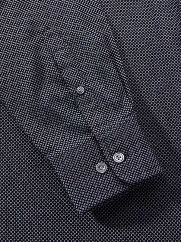 Dolcetto Dark Grey Solid Full Sleeve Single Cuff Tailored Fit Semi Formal Dark Silk Touch Egyptian Giza Cotton Shirt
