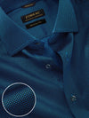 Dolcetto Navy Solid Full Sleeve Single Cuff Tailored Fit Semi Formal Dark Silk Touch Egyptian Giza Cotton Shirt