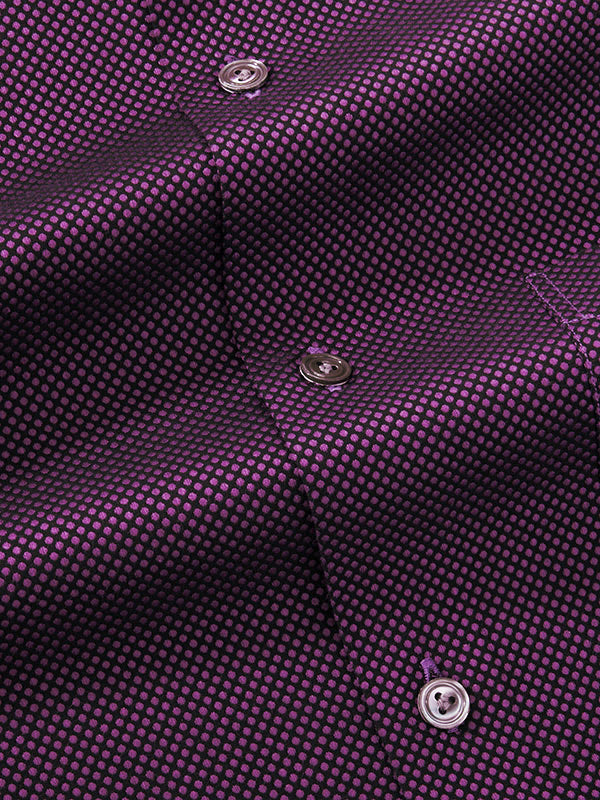 Dolcetto Purple Solid Full Sleeve Single Cuff Tailored Fit Semi Formal Dark Silk Touch Egyptian Giza Cotton Shirt