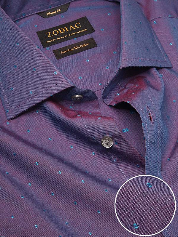 Dorzano Purple Solid Full Sleeve Single Cuff Classic Fit Semi Formal Super Fine Cotton Shirt