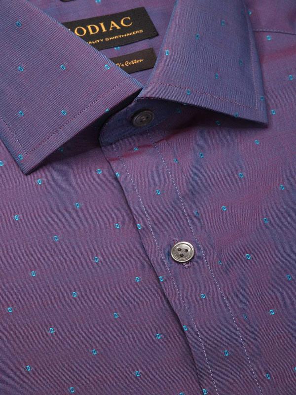 Dorzano Purple Solid Full Sleeve Single Cuff Classic Fit Semi Formal Super Fine Cotton Shirt
