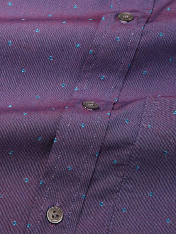 Dorzano Purple Solid Full Sleeve Single Cuff Classic Fit Semi Formal Super Fine Cotton Shirt