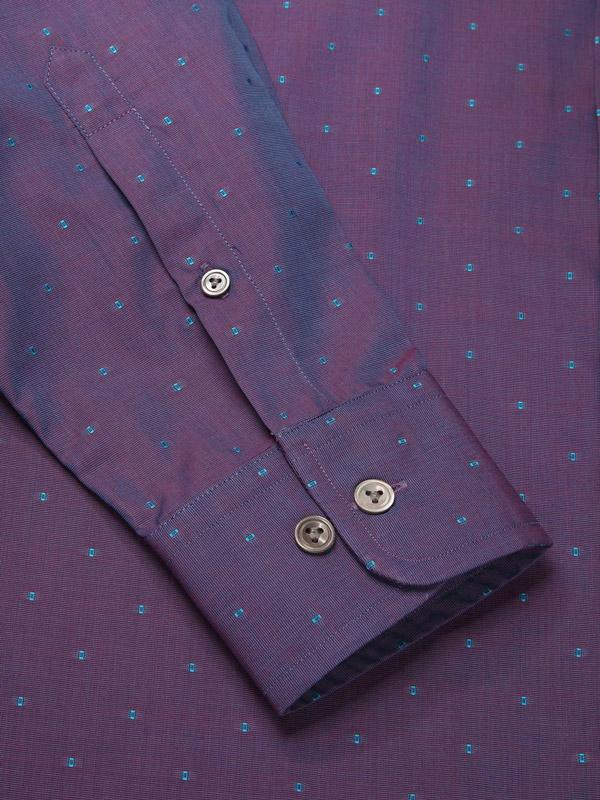 Dorzano Purple Solid Full Sleeve Single Cuff Classic Fit Semi Formal Super Fine Cotton Shirt