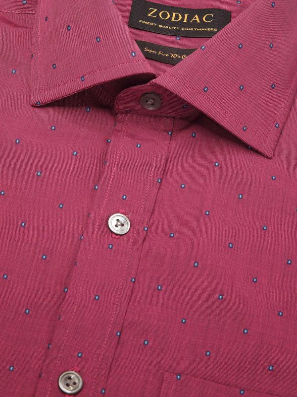 Dorzano Wine Solid Full Sleeve Single Cuff Classic Fit Semi Formal Super Fine Cotton Shirt