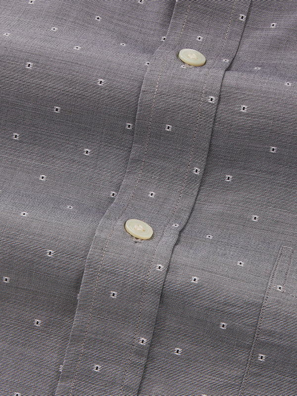 Dorzano Dark Grey Solid Full Sleeve Single Cuff Classic Fit Semi Formal Super Fine Cotton Shirt