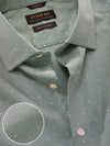 Dorzano Green Solid Full Sleeve Single Cuff Tailored Fit Semi Formal Super Fine Cotton Shirt