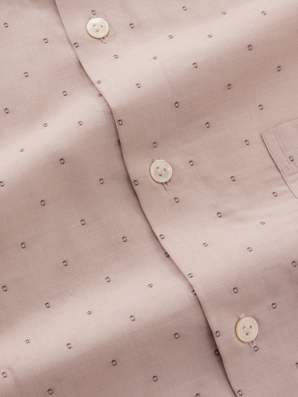 Dorzano Sand Solid Full Sleeve Single Cuff Tailored Fit Semi Formal Super Fine Cotton Shirt