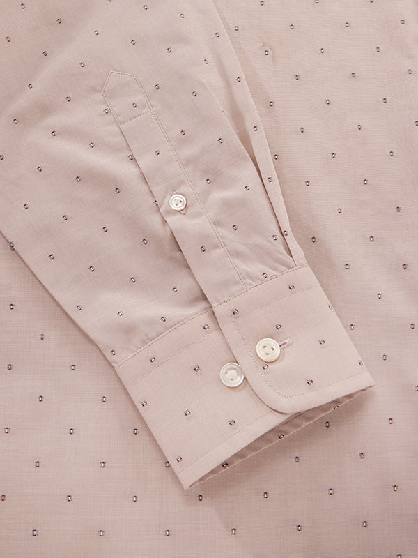 Dorzano Sand Solid Full Sleeve Single Cuff Tailored Fit Semi Formal Super Fine Cotton Shirt