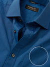 Easy Care Teal Solid Full Sleeve Single Cuff Classic Fit Semi Formal Dark Cotton Blend Shirt