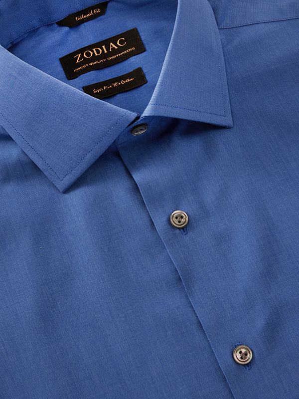 Fil A Fil Ink Solid Full Sleeve Single Cuff Tailored Fit Semi Formal Dark Cotton Without Pocket Shirt