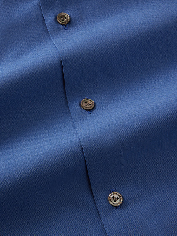 Fil A Fil Ink Solid Full Sleeve Single Cuff Tailored Fit Semi Formal Dark Cotton Without Pocket Shirt