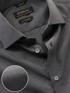 Fil A Fil Black Solid Full Sleeve Single Cuff Tailored Fit Semi Formal Dark Cotton Without Pocket Shirt