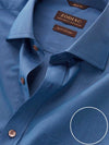 Fil A Fil Teal Solid Full Sleeve Single Cuff Classic Fit Dark Semi Formal Cotton Shirt