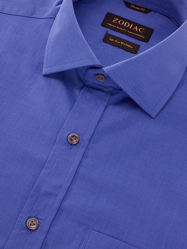 Fil A Fil Ink Solid Full Sleeve Single Cuff Classic Fit Semi Formal Dark Cotton Shirt