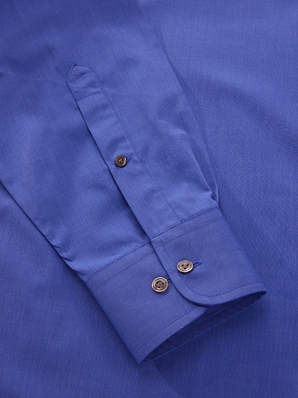 Fil A Fil Ink Solid Full Sleeve Single Cuff Classic Fit Semi Formal Dark Cotton Shirt