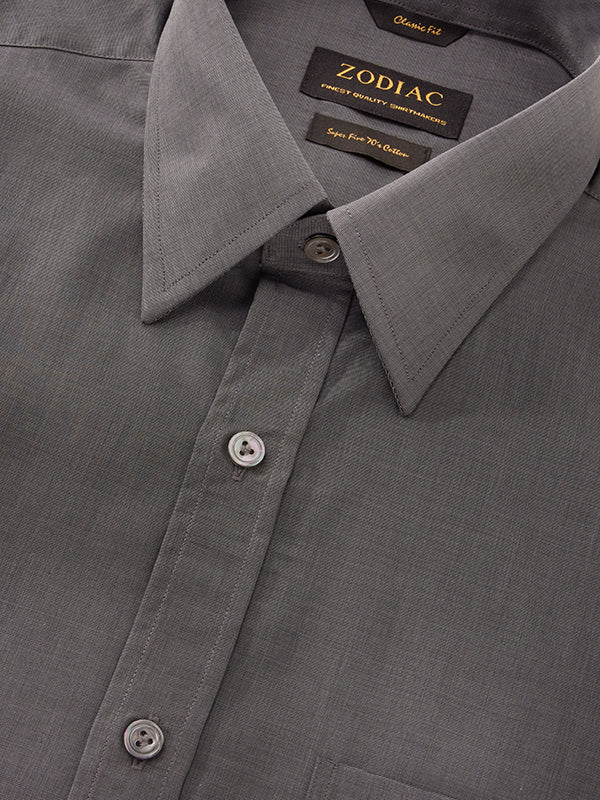 Fil A Fil Black Solid Full Sleeve Single Cuff Classic Fit Semi Formal Dark Cotton Shirt