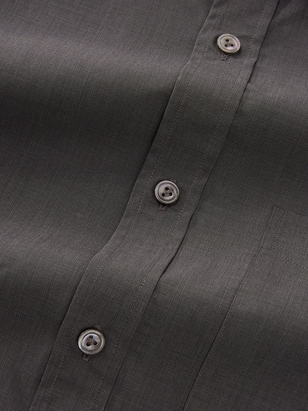 Fil A Fil Black Solid Full Sleeve Single Cuff Classic Fit Semi Formal Dark Cotton Shirt