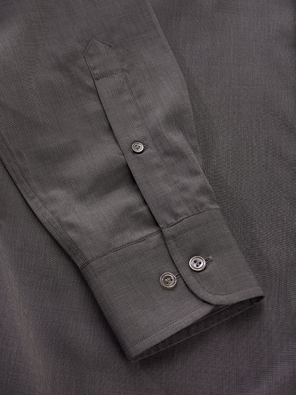 Fil A Fil Black Solid Full Sleeve Single Cuff Classic Fit Semi Formal Dark Cotton Shirt