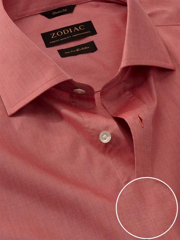 Fil A Fil Red Solid Full Sleeve Single Cuff Classic Fit Semi Formal Cotton Evening Shirt