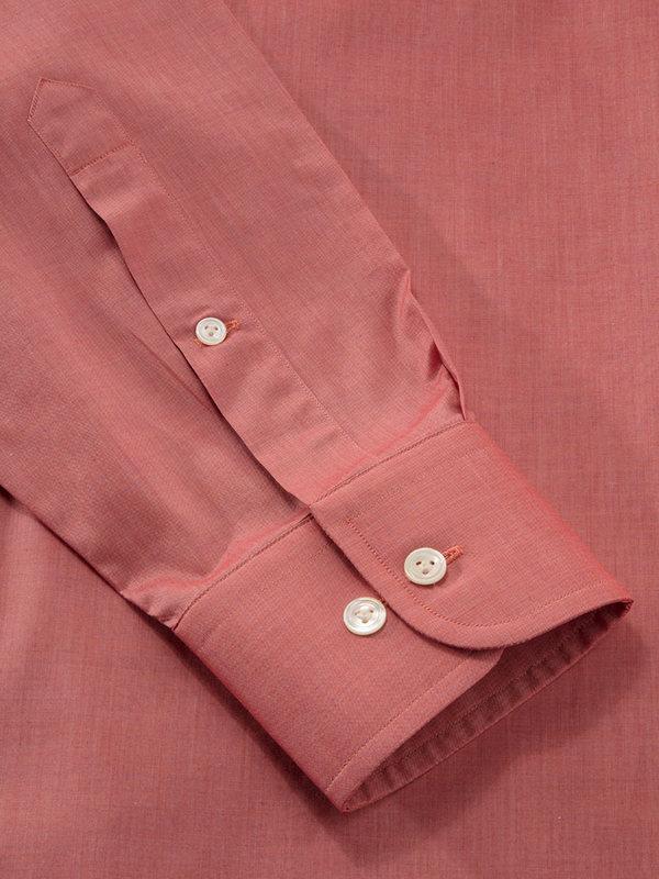 Fil A Fil Red Solid Full Sleeve Single Cuff Classic Fit Semi Formal Cotton Evening Shirt