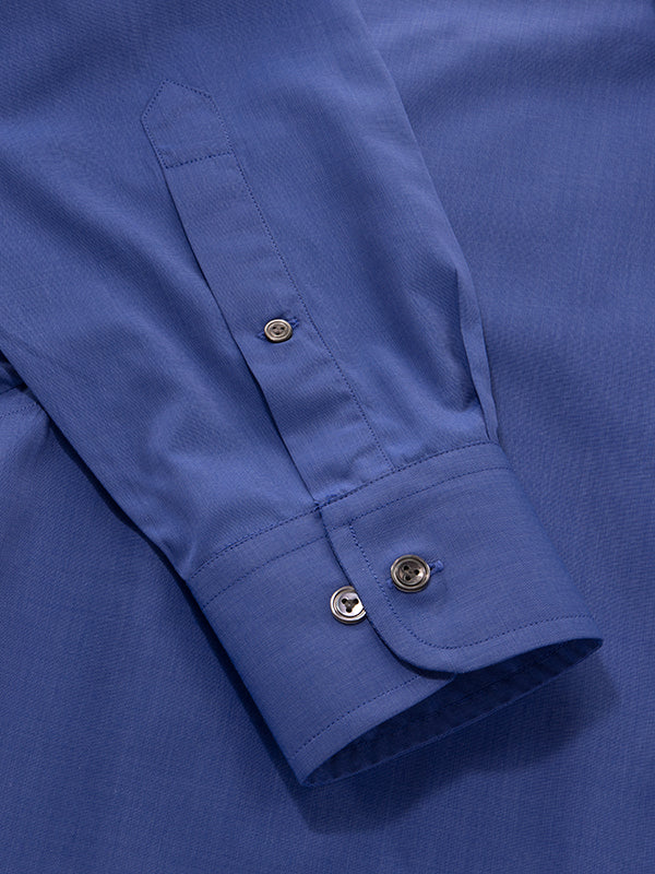 Fil A Fil Ink Solid Full Sleeve Single Cuff Classic Fit Dark Semi Formal Cotton Shirt
