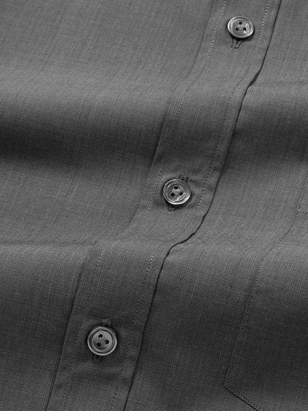 Fil A Fil Black Solid Full Sleeve Single Cuff Classic Fit Dark Semi Formal Cotton Shirt