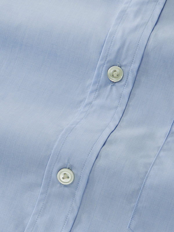 Fil A Fil Sky Solid Full Sleeve Single Cuff Classic Fit Classic Formal Cotton Shirt