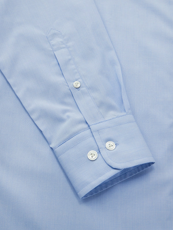 Fil A Fil Sky Solid Full Sleeve Single Cuff Tailored Fit Classic Formal Cotton Without Pocket Shirt