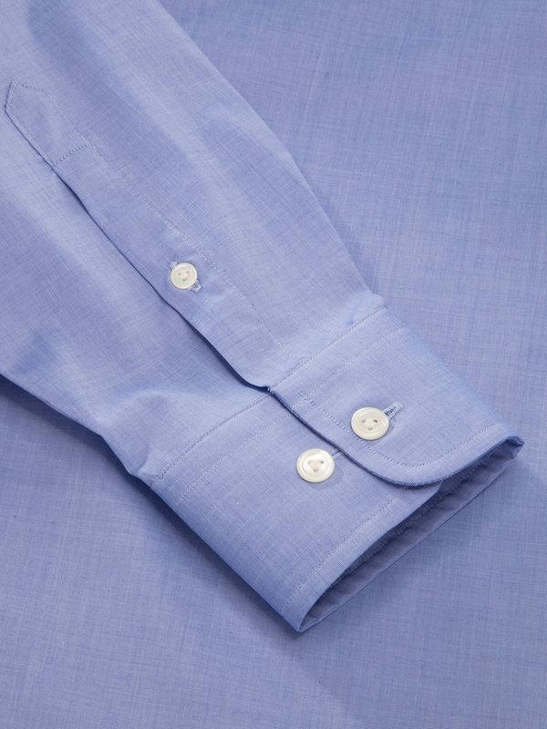 Fil A Fil Sky Solid Full Sleeve Single Cuff Tailored Fit Classic Formal Cotton Shirt